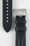 Artem Straps classic watch strap in Black with black stitching with silver Artem logo embossed buckle. 