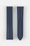 Navy Blue Artem Loop-Less Sailcloth Watch Strap  with Atem's stainless steel spring bars and silicone adjustment holes