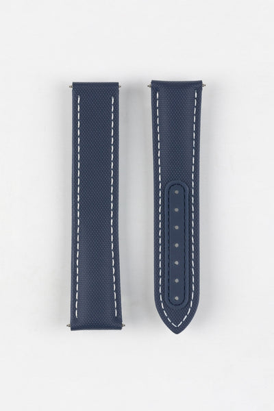 Artem Straps Loop-Less Navy Blue Sailcloth Watch Strap with White Stitching