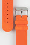 Buckle and adjustemnt holes of Orange Bonetto Cinturini 270 Rubber Watch Strap with embossed logo buckle