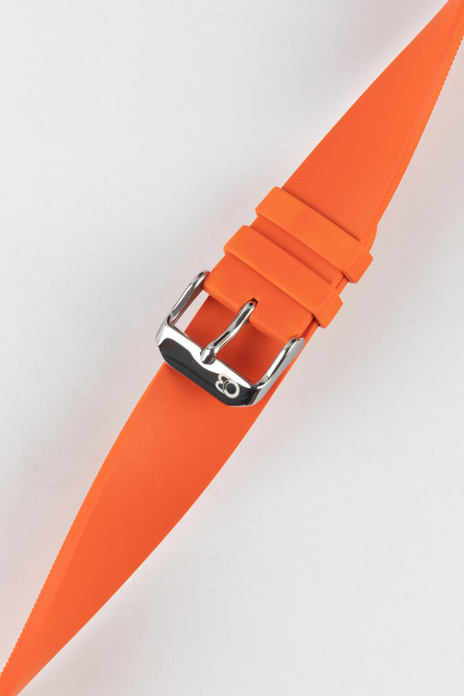Orange Bonetto Cinturini 270 rubber twisted showing flexiblity