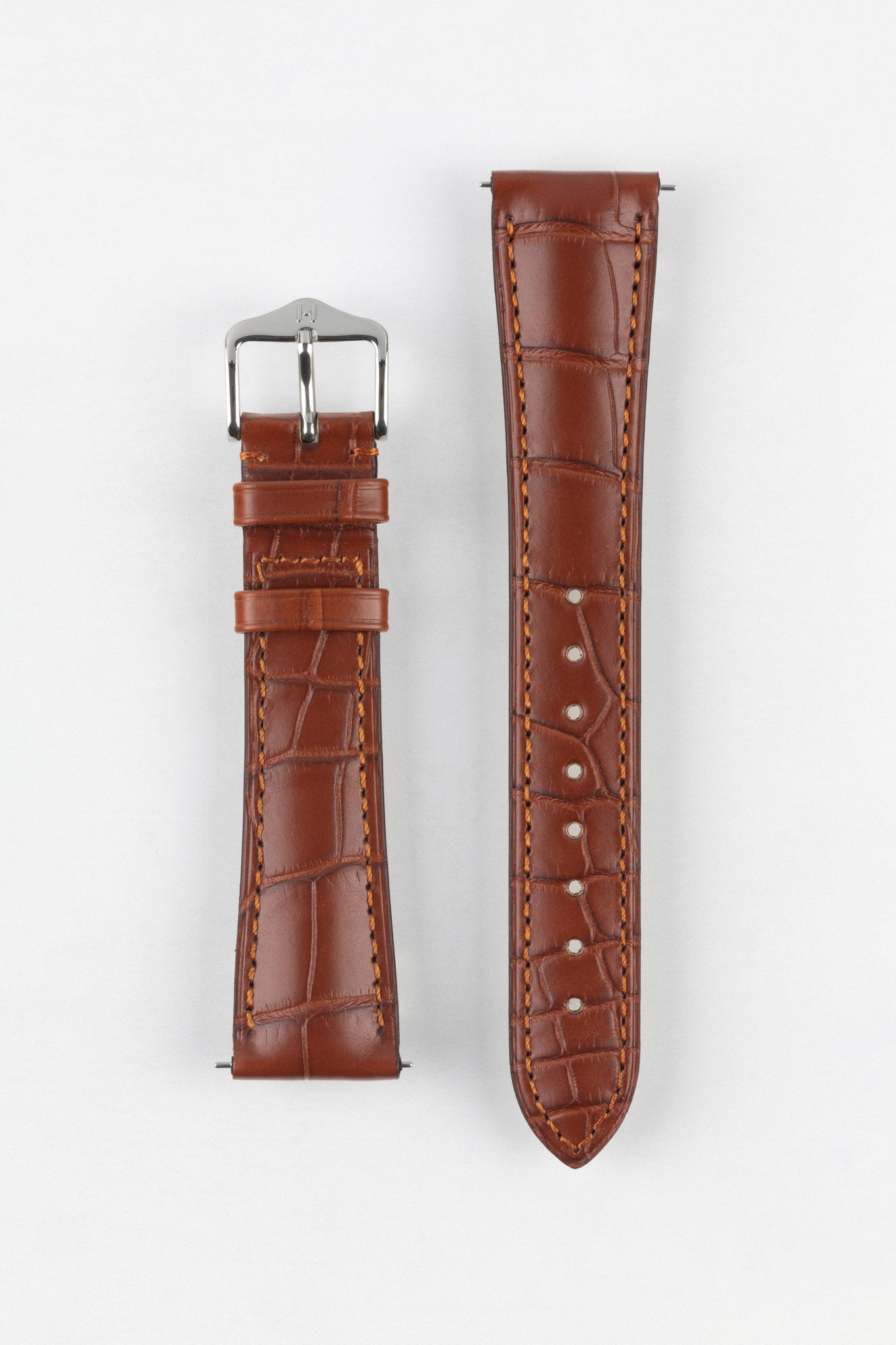 Hirsch London Alligator Watch Strap Gold Brown WatchObsession