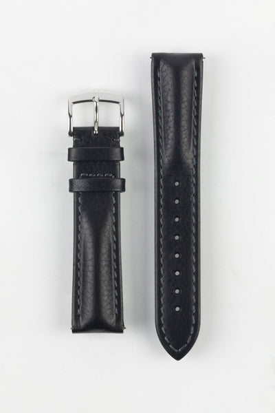 Hirsch LUCCA Black Tuscan Leather Watch Strap