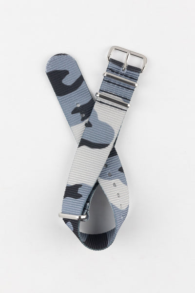 Hirsch RUSH Nylon One-Piece Grey Camouflage Watch Strap