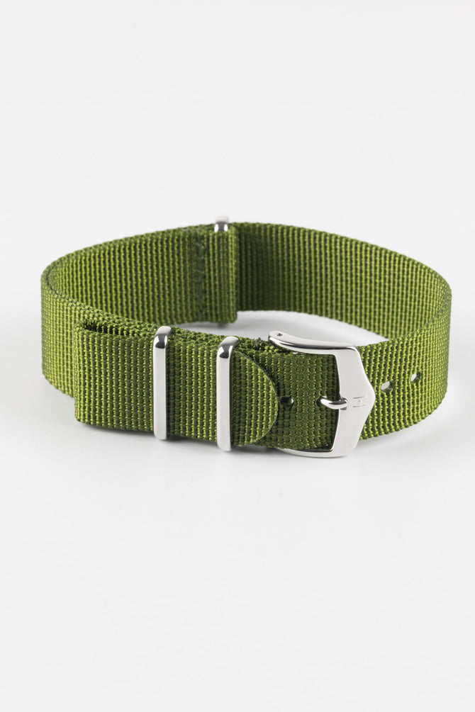 Hirsch RUSH RECYCLED Polyester Watch Strap in GREEN