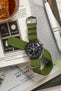 Hirsch RUSH RECYCLED Polyester Watch Strap in GREEN