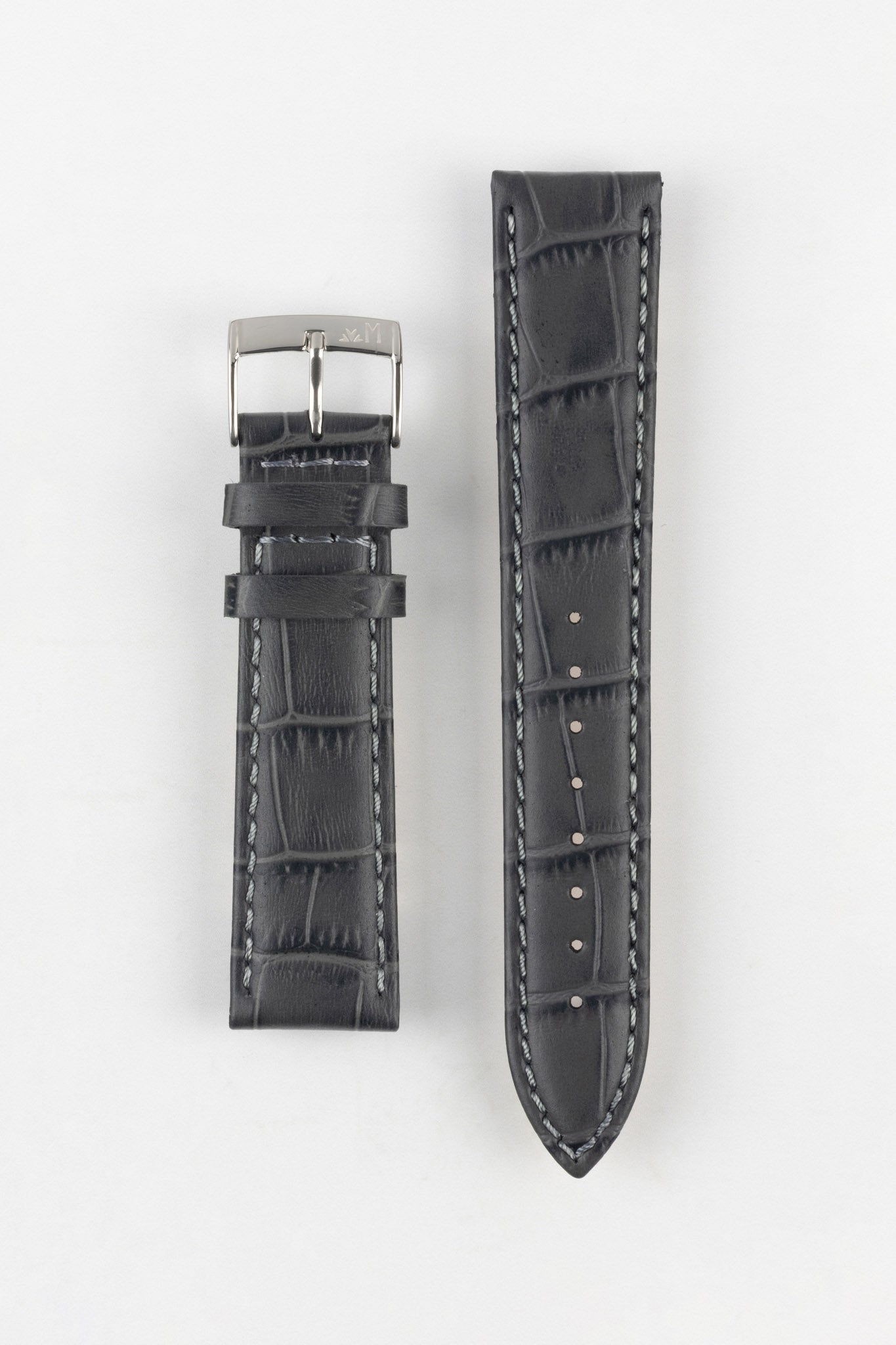 Dark grey leather watch strap cheap