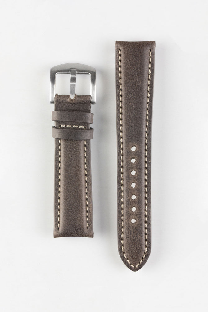Pebro CADW Padded Vintage Leather Watch Strap in DARK BROWN