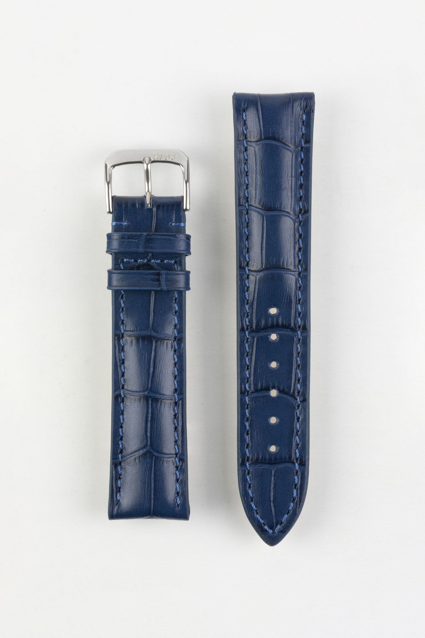 Alligator-Embossed Leather Strap Navy Blue WO – Watch Obsession