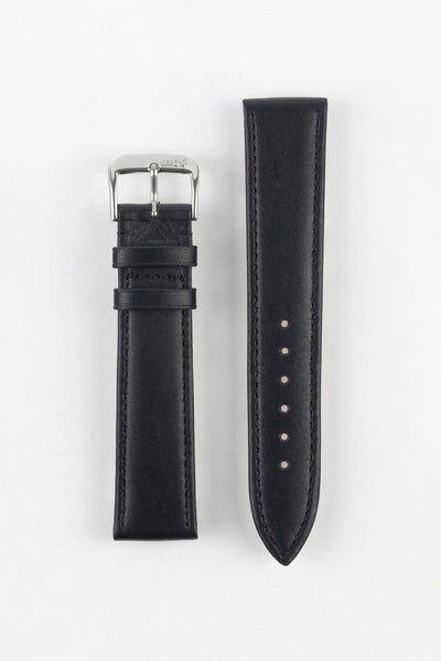 RIOS1931 TOSCANA Square-Padded Calfskin Leather Watch Strap in BLACK