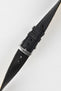 Twisted Black Organic Leather Watch Strap with Silver Buckle