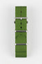 Nylon Watch Strap in GREEN with Brushed Buckle and Keepers