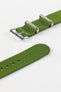 Nylon Watch Strap in GREEN with Polished Buckle and Keepers