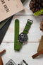 Nylon Watch Strap in GREEN with Polished Buckle and Keepers
