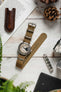 One-Piece Watch Strap in KHAKI with Polished Buckle and Keepers