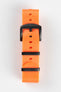 Seatbelt Nylon Watch Strap in ORANGE with BLACK PVD Hardware