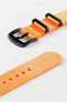 Seatbelt Nylon Watch Strap in ORANGE with BLACK PVD Hardware