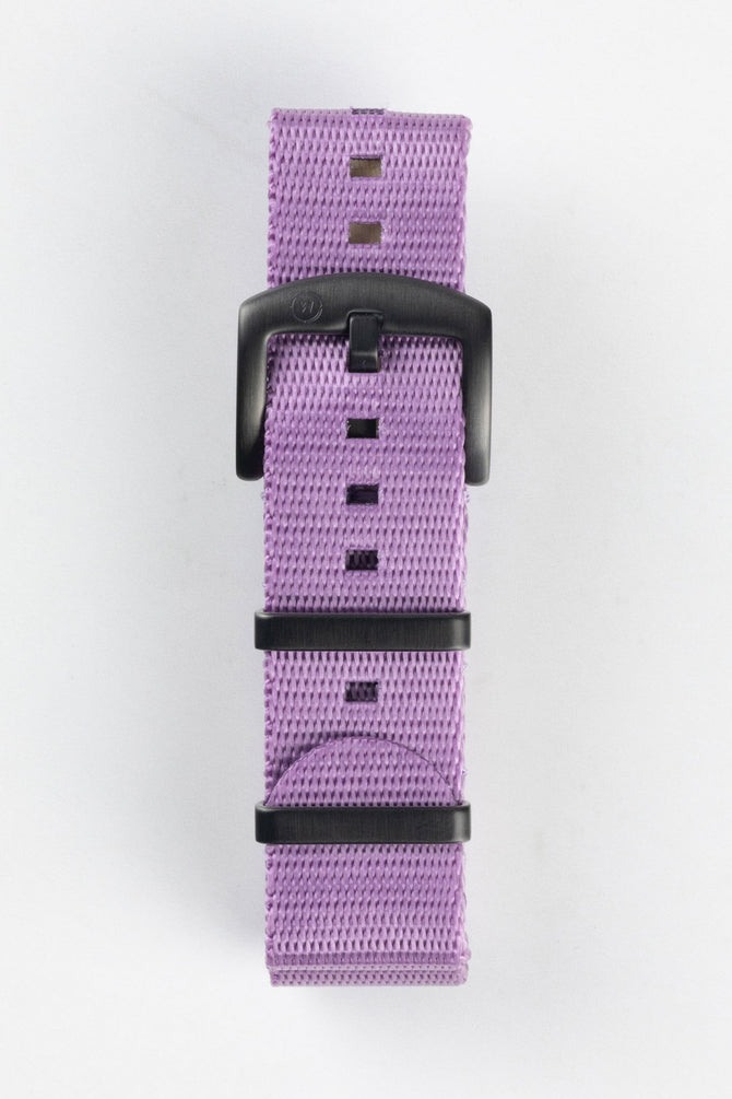Seatbelt Nylon Watch Strap in PURPLE with BLACK PVD Hardware
