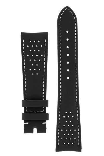 OMEGA Seamaster Olympic Perforated Leather Strap in Black with White stitch