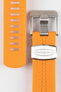 rubber watch strap in orange
