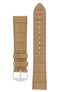 Hirsch Earl Genuine Alligator-Skin Watch Strap in Beige (with Polished Silver Steel H-Tradition Buckle)
