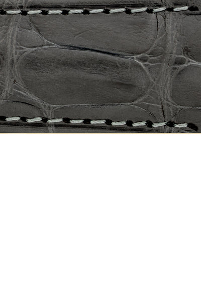 Hirsch Earl Genuine Alligator-Skin Watch Strap in Grey (Texture Detail)