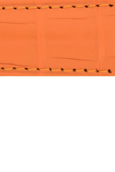 Hirsch Earl Genuine Alligator-Skin Watch Strap in Orange (Texture Detail)