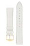 Hirsch Earl Genuine Alligator-Skin Watch Strap in White (with Polished Gold Steel H-Tradition Buckle)