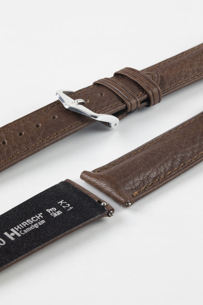 Hirsch CAMELGRAIN Brown No Allergy Leather Watch Strap