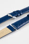 Hirsch CROCOGRAIN Crocodile Embossed Leather Watch Strap in BLUE