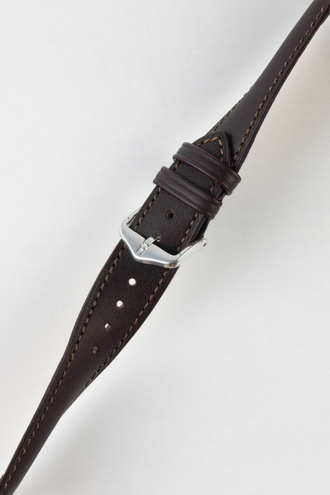 Hirsch KENT Textured Natural Leather Watch Strap in BROWN