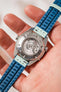 Hirsch LINDSEY Ladies Leather & Rubber Performance Watch Strap in BLUE/PETROL
