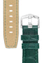 Hirsch TRITONE Padded Alligator Leather Watch Strap in DARK GREEN