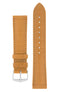 Hirsch Earl Genuine Alligator-Skin Watch Strap in Honey (with Polished Silver Steel H-Tradition Buckle)
