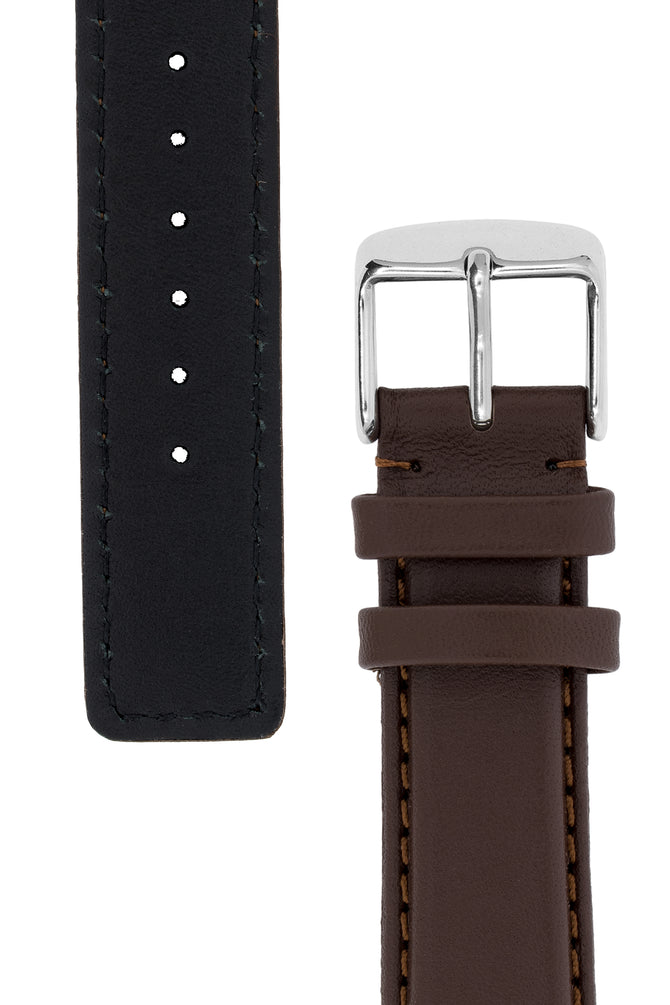 IWC-Style Calf Leather Watch Strap in DARK BROWN