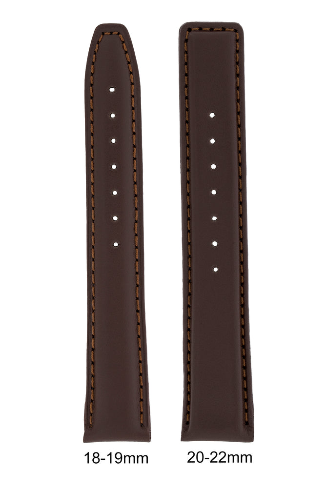 IWC-Style Calf Leather Watch Strap in DARK BROWN