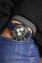 JPM Italian Vintage Suede Leather Watch Strap in BLUE