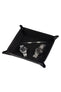 black valet tray (with display items)