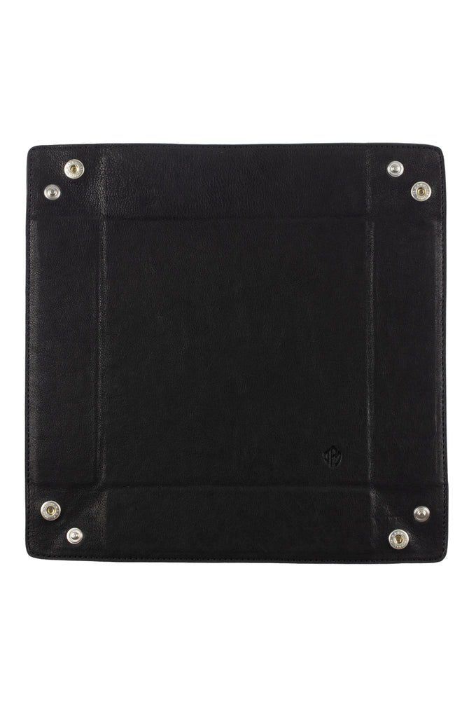 black valet tray (leather)