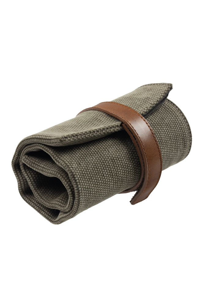 JPM Canvas Watch Roll with Suede Lining in GREY