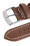 Morellato CASTAGNO Calfskin-Grain Vegan Leather Watch Strap in BROWN