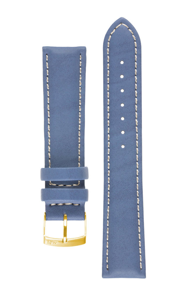 Morellato CASTAGNO Calfskin-Grain Vegan Leather Watch Strap in BLUE