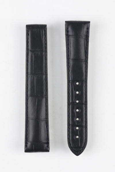 omega seamaster black leather strap 