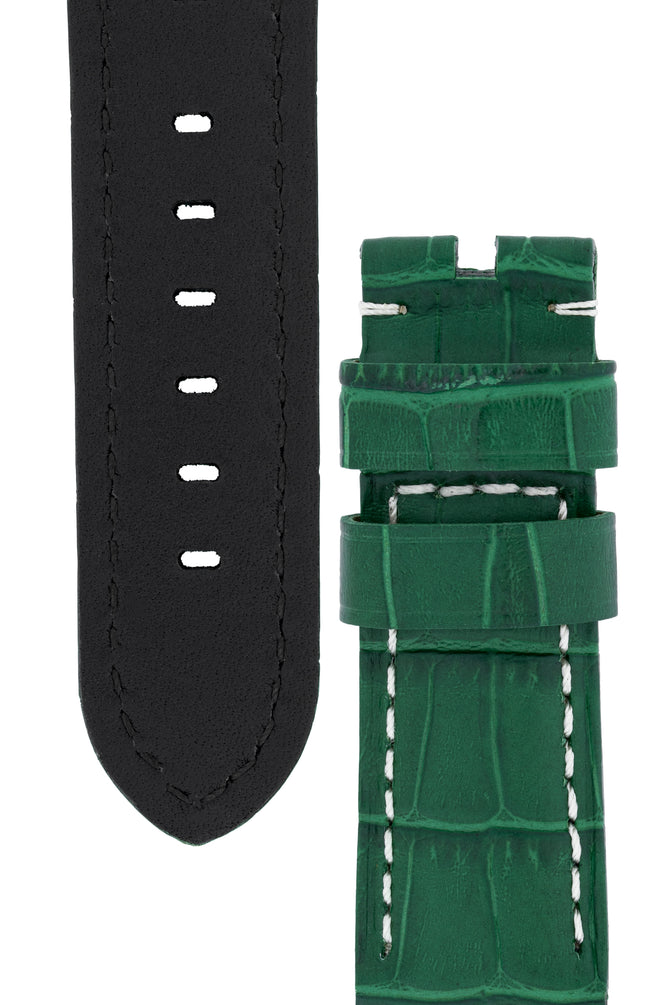 Panerai-Style Alligator-Embossed Watch Strap in GREEN