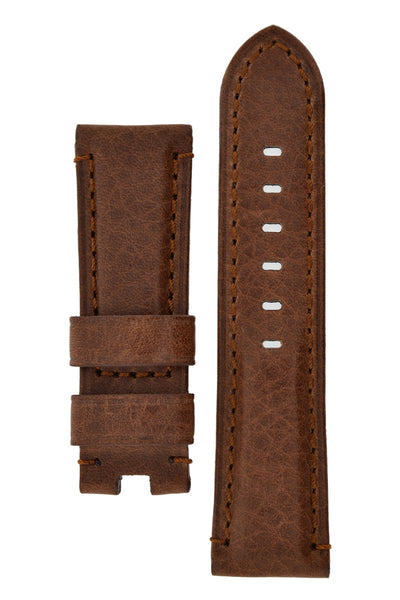 brown leather deployment strap 