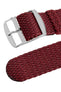 MELANGE PERLON Braided Watch Strap & Buckle in SANGRIA RED