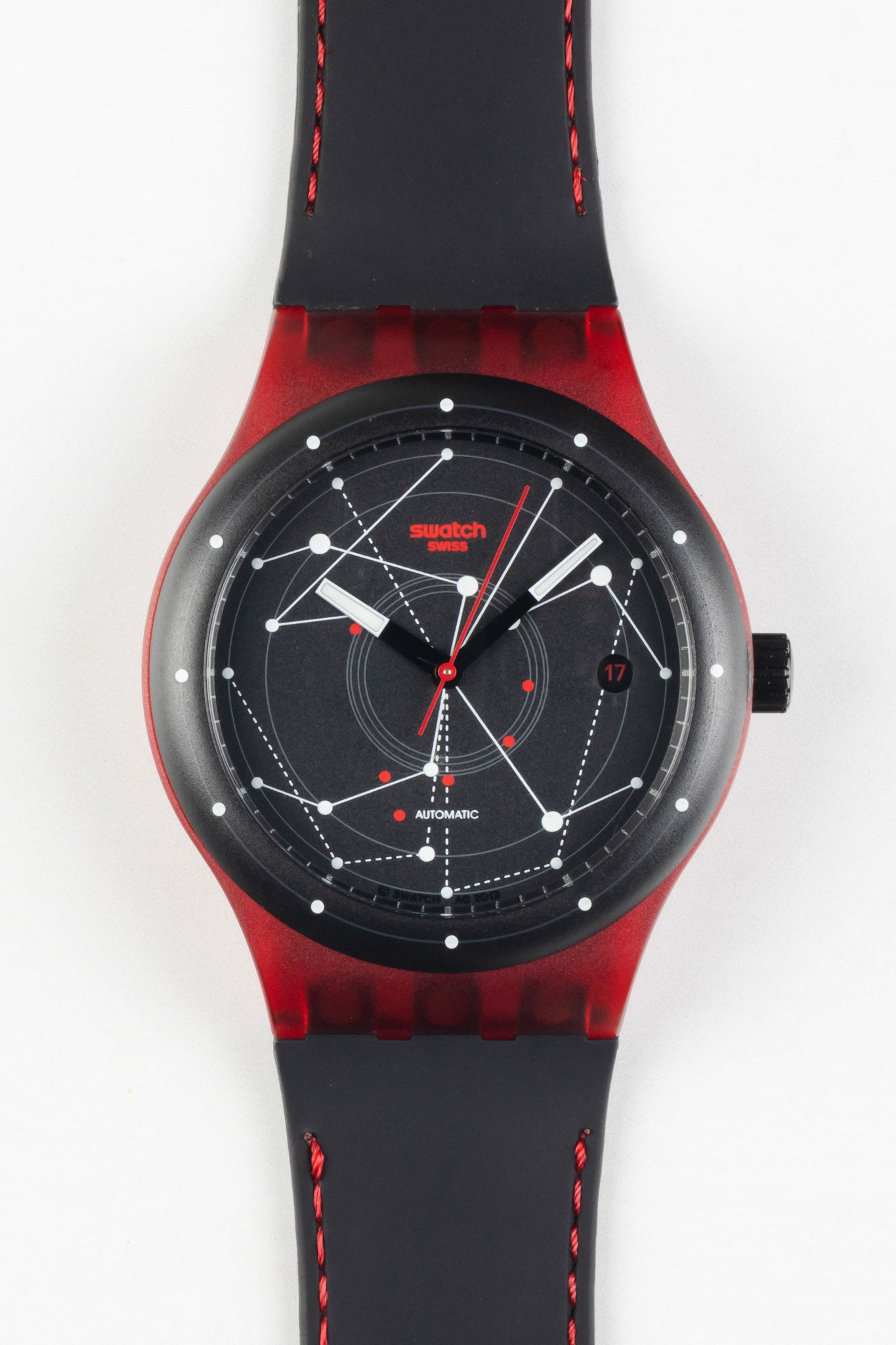 Swatch Sistem51 Red Automatic Watch WatchObsession UK – Watch