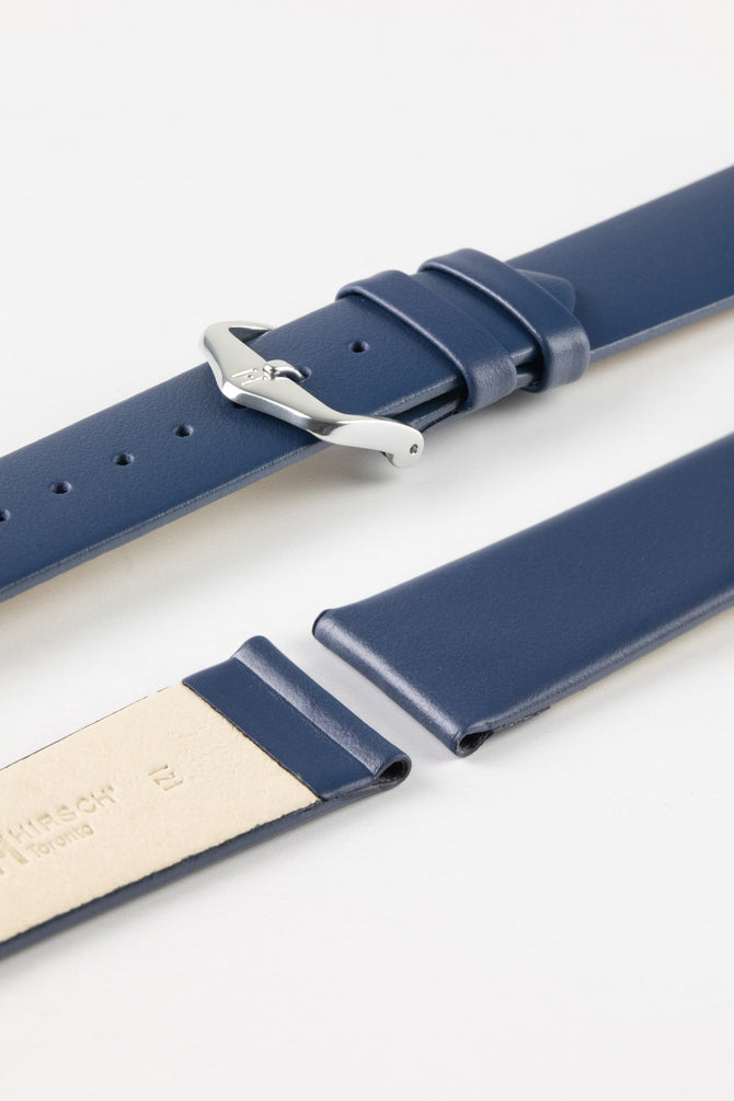 hirsch blue leather strap watch