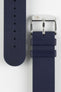 Navy Blue Bonetto Cinturini 270 with embossed logo buckle and puncture holes on underlayer