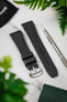 VANGUARD Curved-End Integrated Rubber Watch Strap for Tudor Heritage Chrono in BLACK